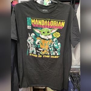 Star Wars Mandalorian This Is The Way Black Short Sleeve T-Shirt Large Preworn